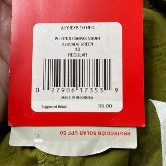 NWT The North Face Lotus Canvas Short Avocado Green size 10 - Picture 13 of 14